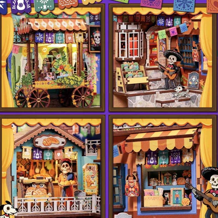 Miniaturowy domek Book Nook - Fiesta po lampionami