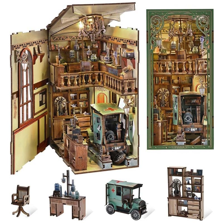 Miniaturowy domek Book Nook - Laboratorium Marii Słodowskiej-Curie