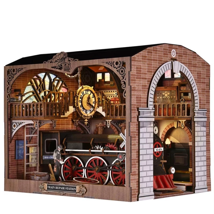 Miniaturowy domek Book Nook - Stacja King's Cross - Złota Era Pary