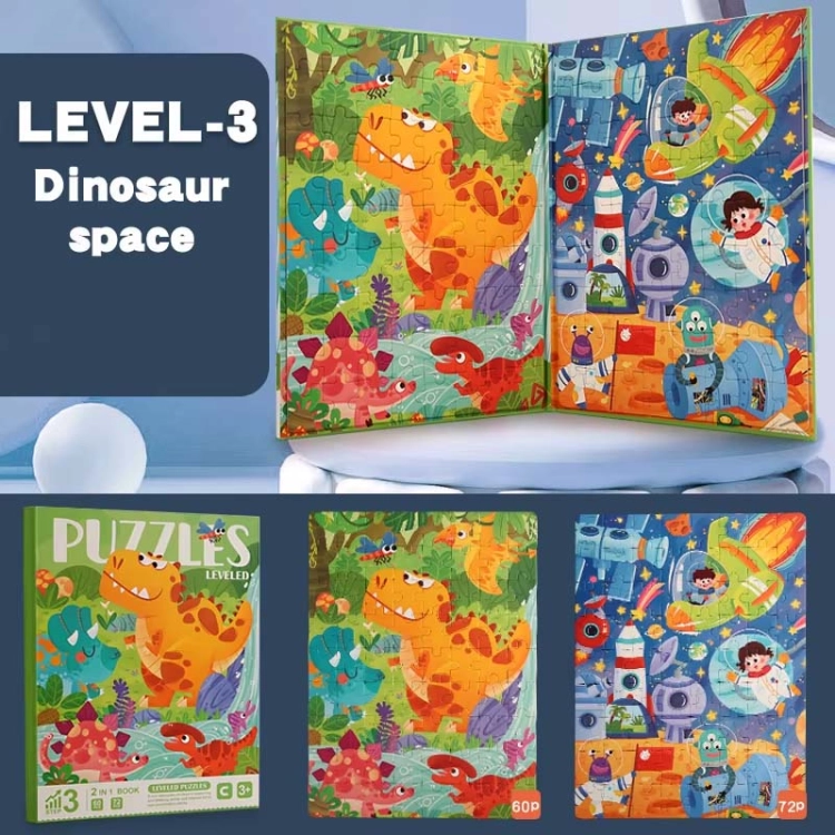 Puzzle magnetyczne - Poziom 3 - Dinozaury i Kosmos