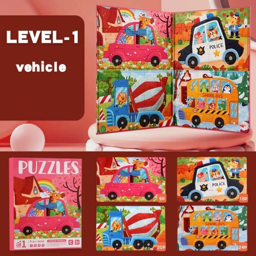Puzzle magnetyczne - Poziom 1 - Pojazdy