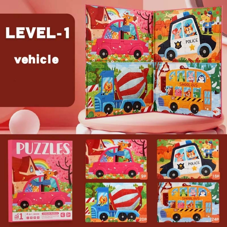 Puzzle magnetyczne - Poziom 1 - Pojazdy