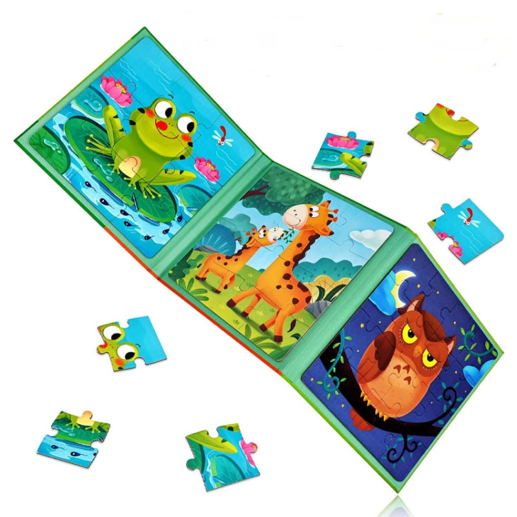 Puzzle magnetyczne - Poziom 1 - Żabka, Żyrafa, Sowa