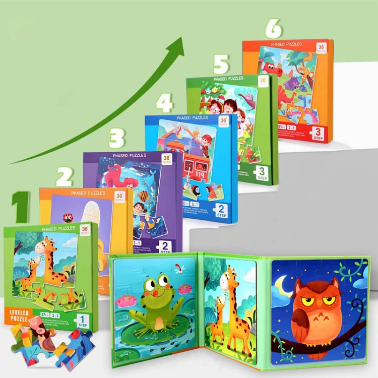Puzzle magnetyczne - Poziom 1 - Żabka, Żyrafa, Sowa