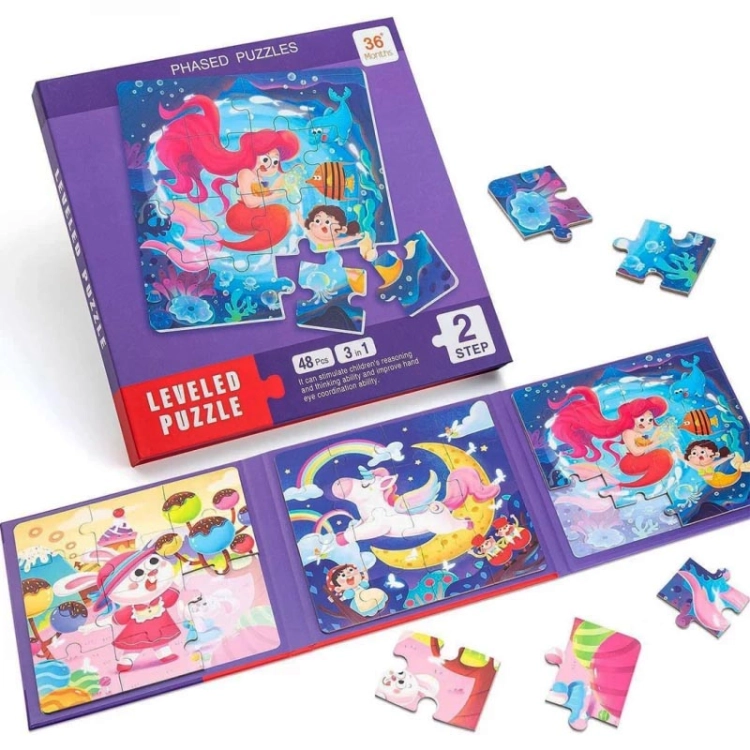 Puzzle magnetyczne - Poziom 2 - Króliczek, Jednorożec, Syrenka