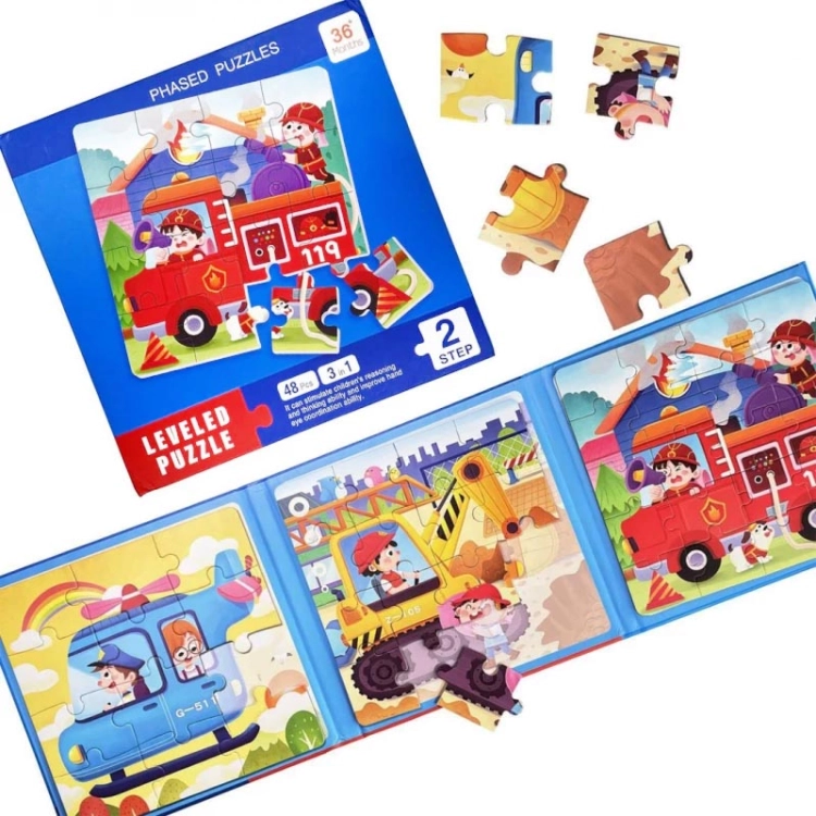 Puzzle magnetyczne - Poziom 2 - Samolot, Koparka, Straż