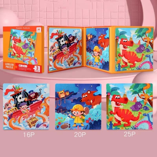 Puzzle magnetyczne - Poziom 3 - Dinozaury
