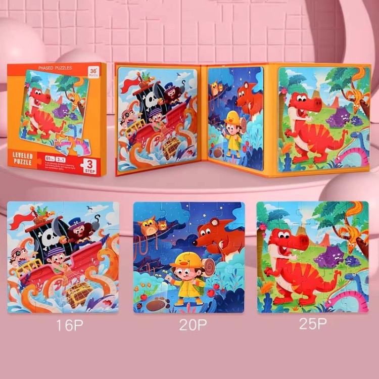 Puzzle magnetyczne - Poziom 3 - Dinozaury
