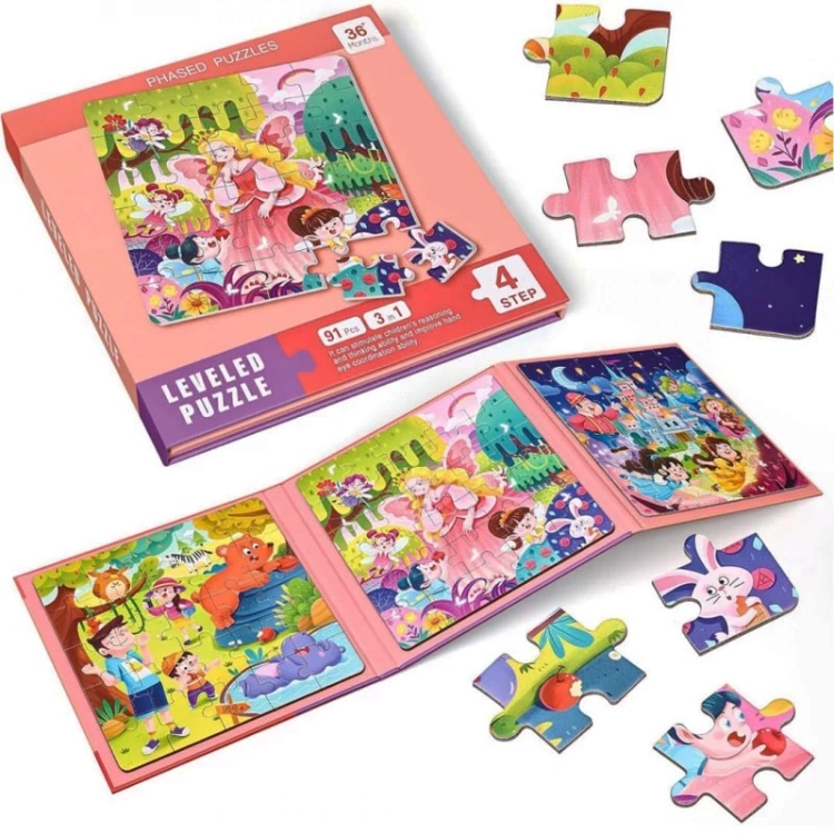 Puzzle magnetyczne - Poziom 4 - Wesołe zoo, Księżniczka, Wróżka