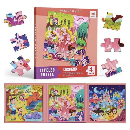 Puzzle magnetyczne - Poziom 4 - Wesołe zoo, Księżniczka, Wróżka