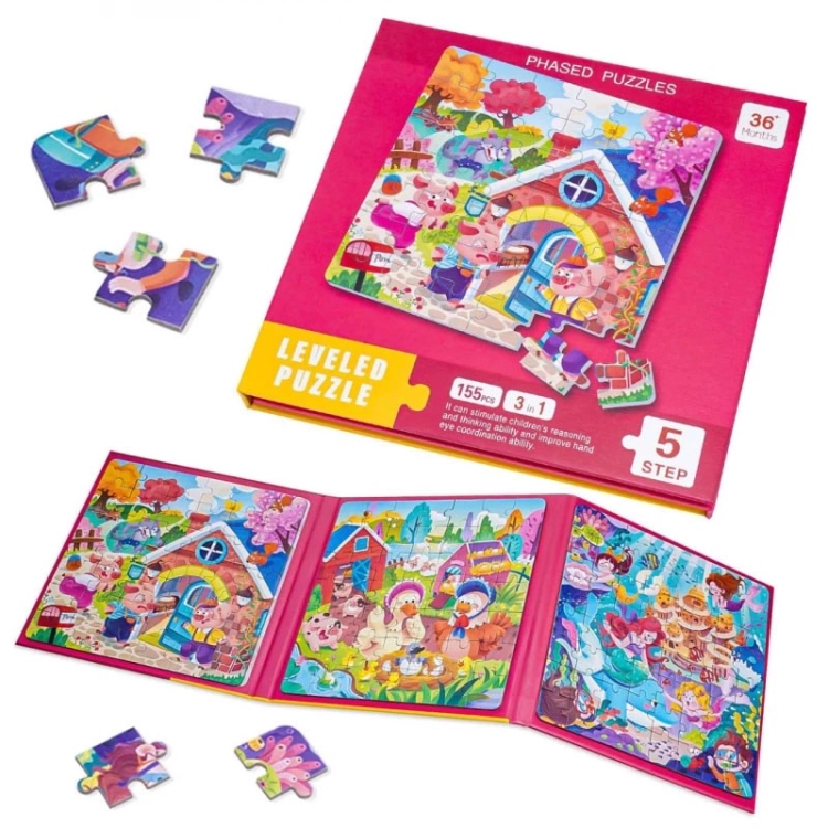Puzzle magnetyczne - Poziom 5 - Świnka, Kaczusia, Syrenka