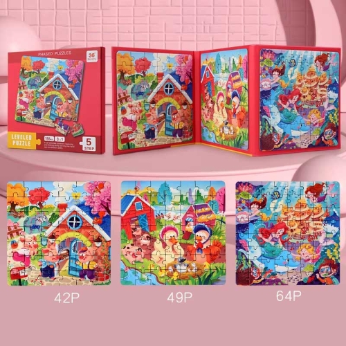 Puzzle magnetyczne - Poziom 5 - Świnka, Kaczusia, Syrenka