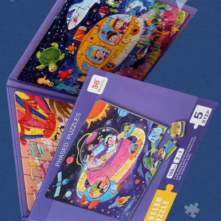 Puzzle magnetyczne - Poziom 5 - Kosmos, Wesołe miasteczko, Łódź podwodna
