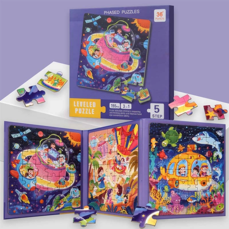 Puzzle magnetyczne - Poziom 5 - Kosmos, Wesołe miasteczko, Łódź podwodna
