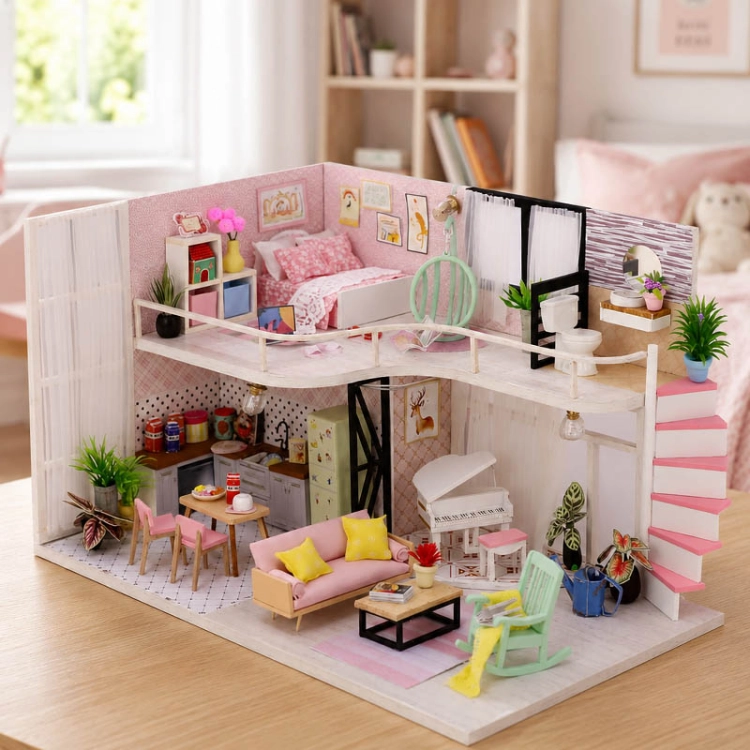 Miniaturowy domek - Różowa melodia Ani