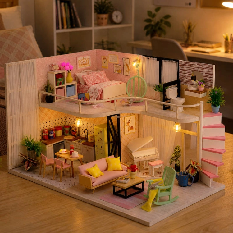 Miniaturowy domek - Różowa melodia Ani