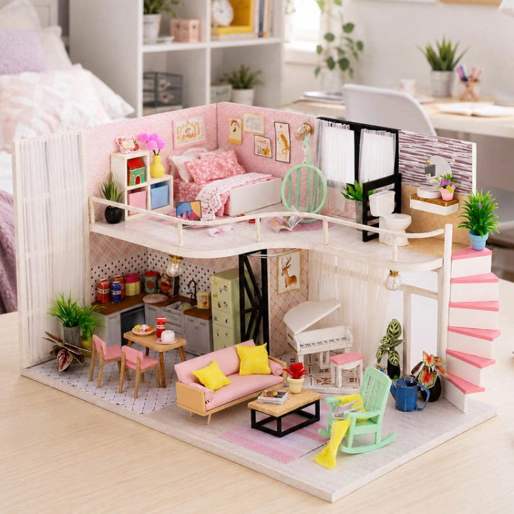 Miniaturowy domek - Różowa melodia Ani