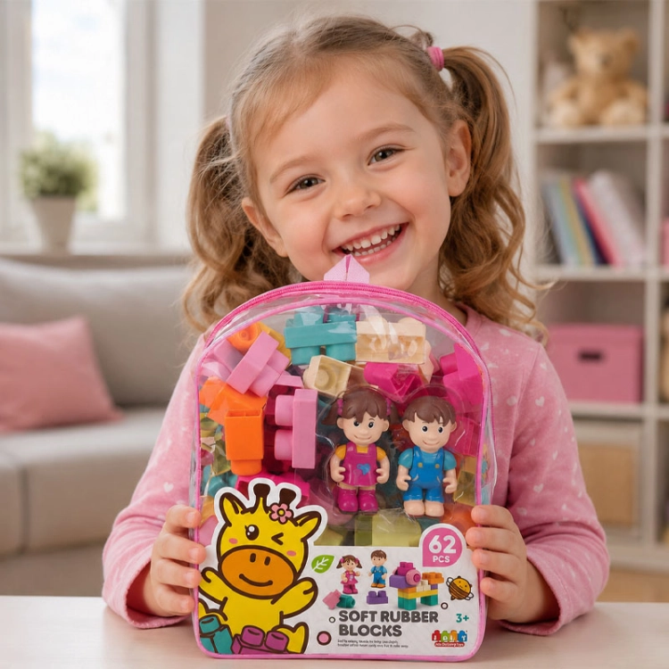 SOFT blocks + laleczki - miękkie klocki konstrukcyjne 62 elementy