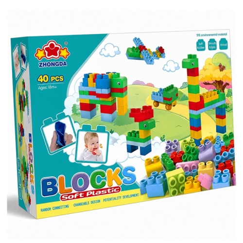 SOFT blocks - miękkie klocki konstrukcyjne 40 elementów