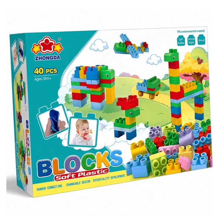 SOFT blocks - miękkie klocki konstrukcyjne 40 elementów