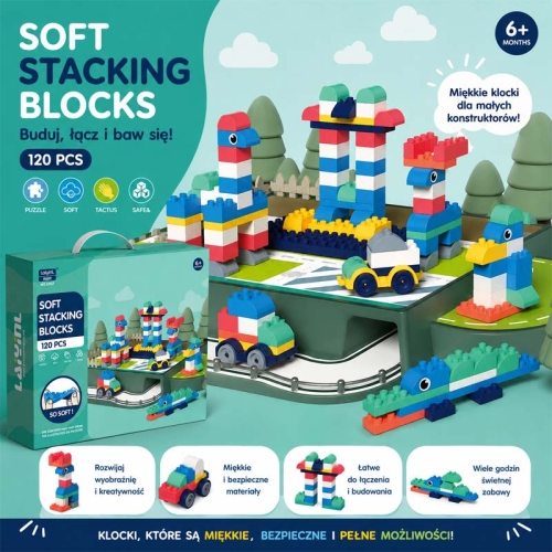 SOFT blocks - miękkie klocki konstrukcyjne 120 elementów