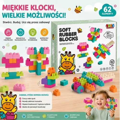 SOFT blocks - miękkie klocki konstrukcyjne 62 elementy