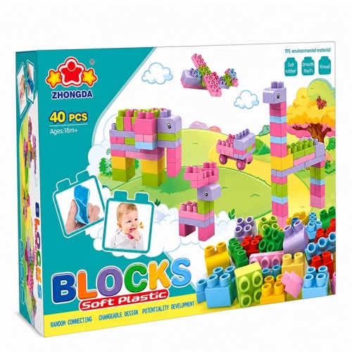 SOFT blocks - miękkie klocki konstrukcyjne 40 elementów