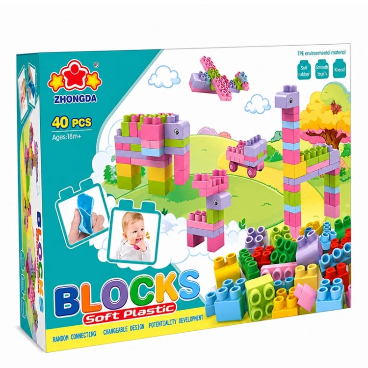 SOFT blocks - miękkie klocki konstrukcyjne 40 elementów