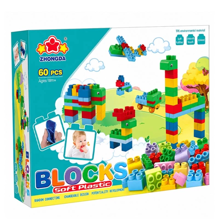 SOFT blocks - miękkie klocki konstrukcyjne 60 elementów