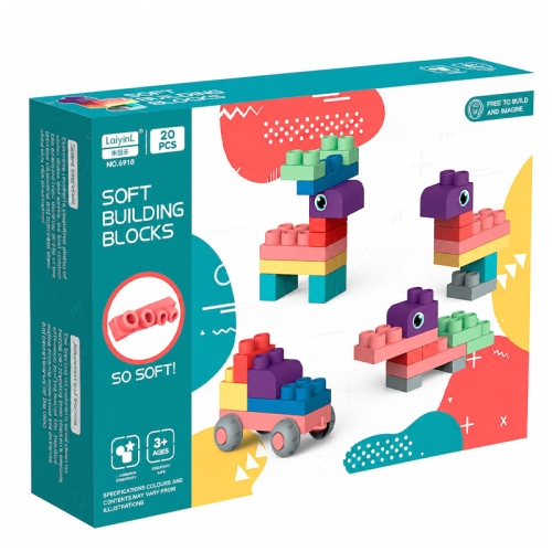 SOFT blocks - miękkie klocki konstrukcyjne 20 elementów
