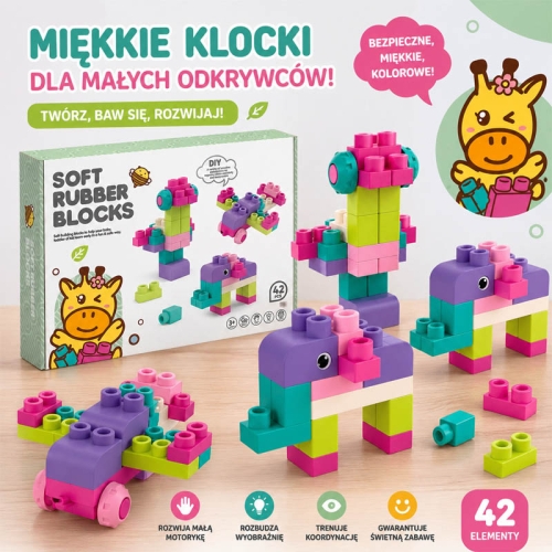 SOFT blocks - miękkie klocki konstrukcyjne 42 elementy