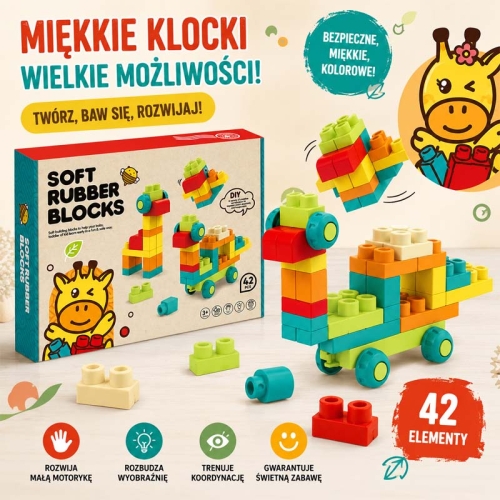 SOFT blocks - miękkie klocki konstrukcyjne 42 elementy