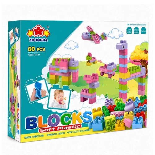 SOFT blocks - miękkie klocki konstrukcyjne 60 elementów