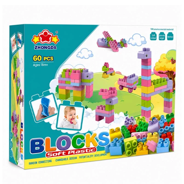 SOFT blocks - miękkie klocki konstrukcyjne 60 elementów