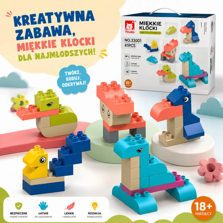 SOFT blocks - miękkie klocki konstrukcyjne 41 elementów