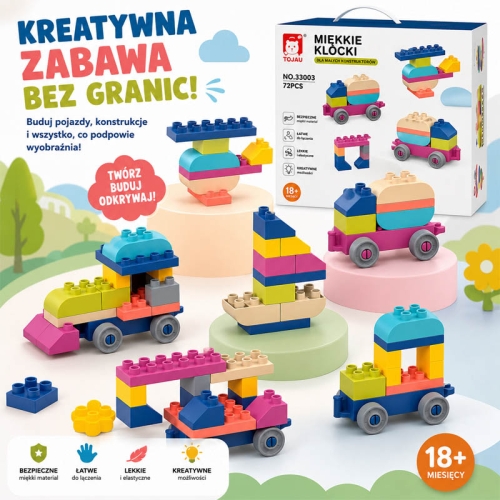 SOFT blocks - miękkie klocki konstrukcyjne 77 elementów