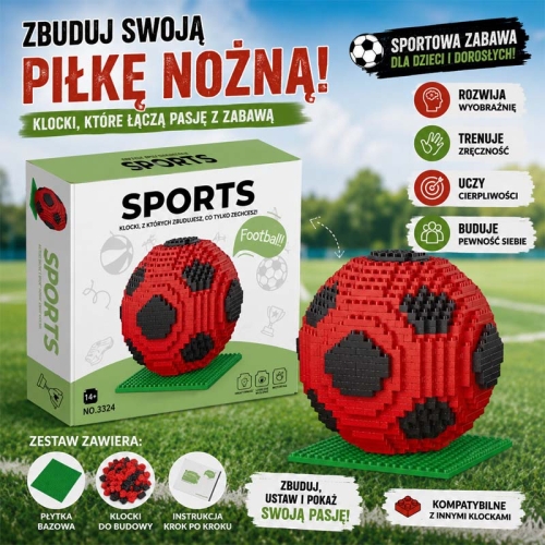 Piłka czerwono-czarna - klocki