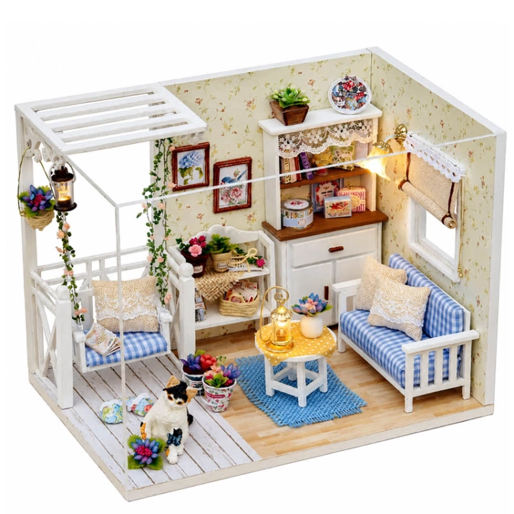 Miniaturowy domek DIY - Fiołkowa weranda
