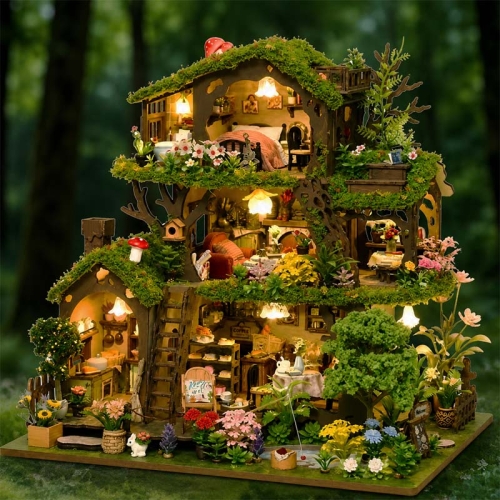 Miniaturowy domek DIY - Leśna polana