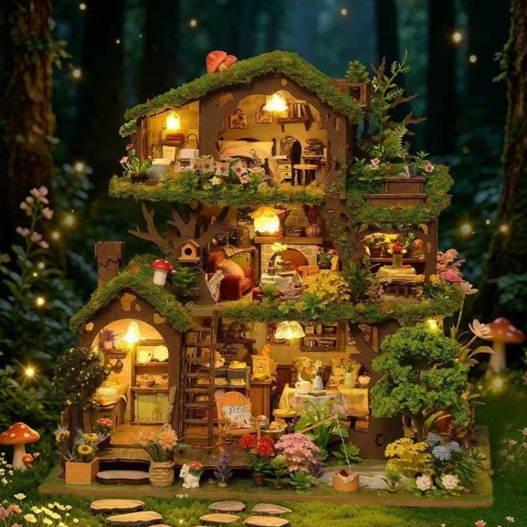 Miniaturowy domek DIY - Leśna polana