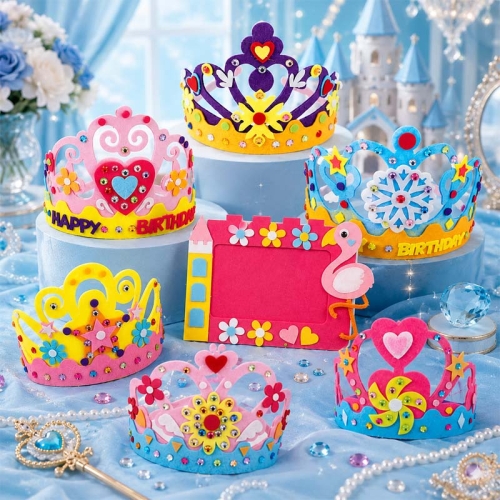 Świat księżniczek - korony filcowy zestaw DIY - 7 elementów