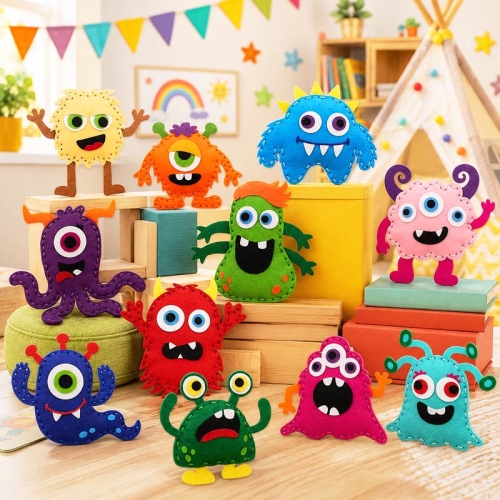 Monster - filcowy zestaw do szycia DIY - 12 elementów