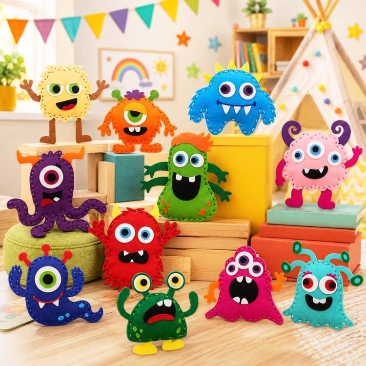 Monster - filcowy zestaw do szycia DIY - 12 elementów