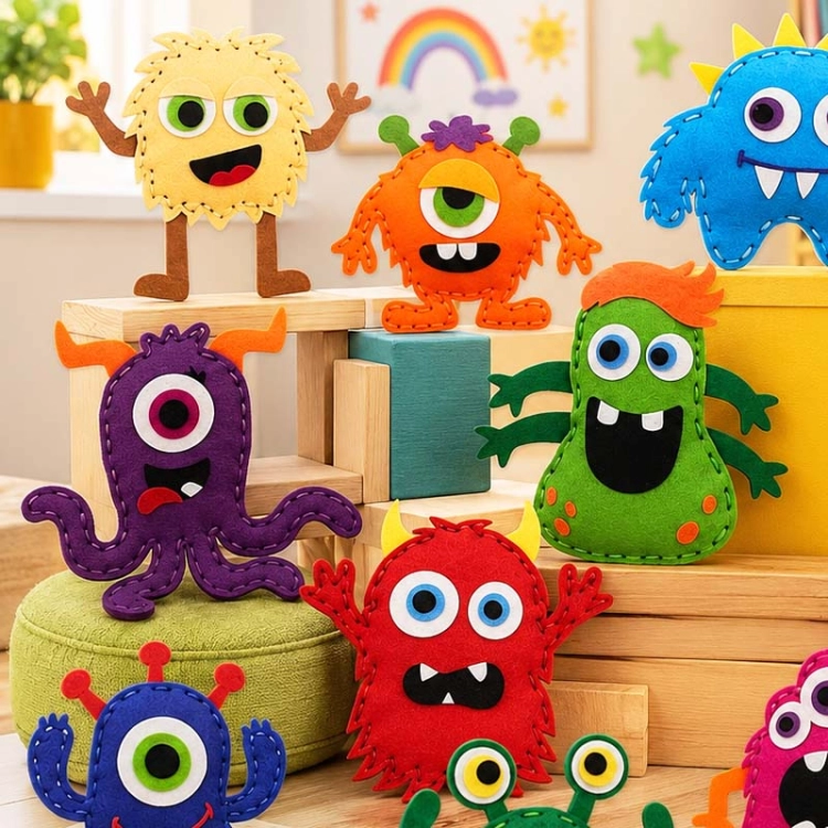 Monster - filcowy zestaw do szycia DIY - 12 elementów