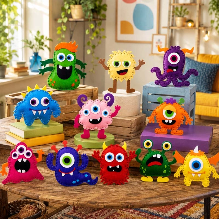 Monster - filcowy zestaw do szycia DIY - 12 elementów