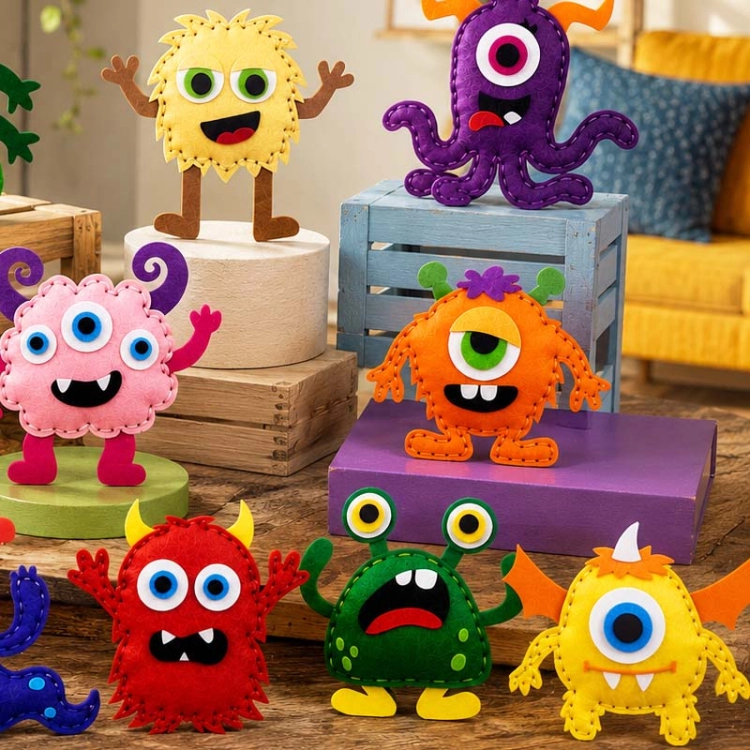 Monster - filcowy zestaw do szycia DIY - 12 elementów