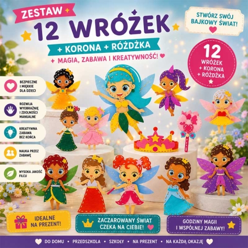 Wróżki - filcowy zestaw do szycia DIY - 12 elementów