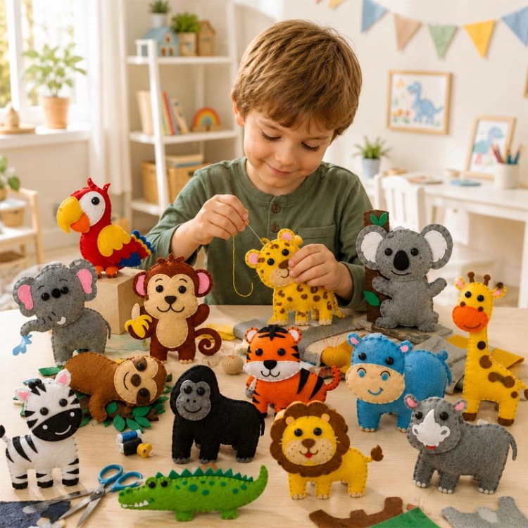 ZOO - filcowy zestaw do szycia DIY - 14 elementów