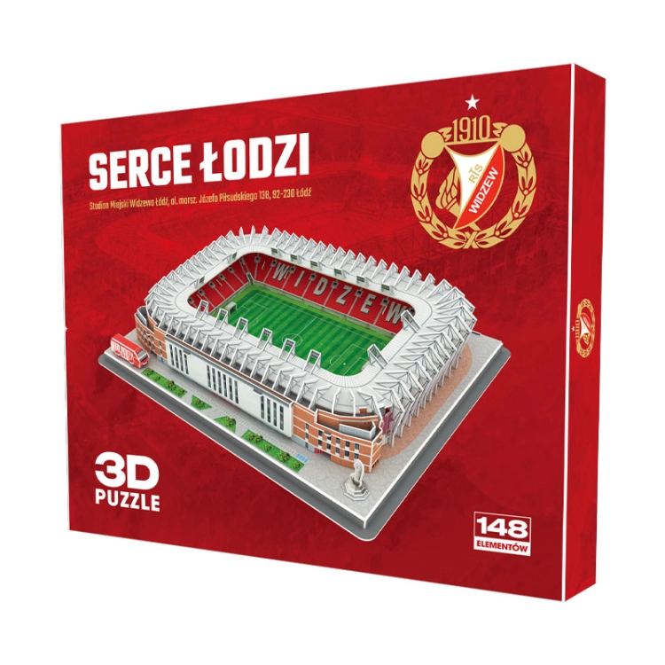 Stadion Miejski - WIDZEW ŁÓDŹ - Puzzle 3D 148 elementów - model klubowy