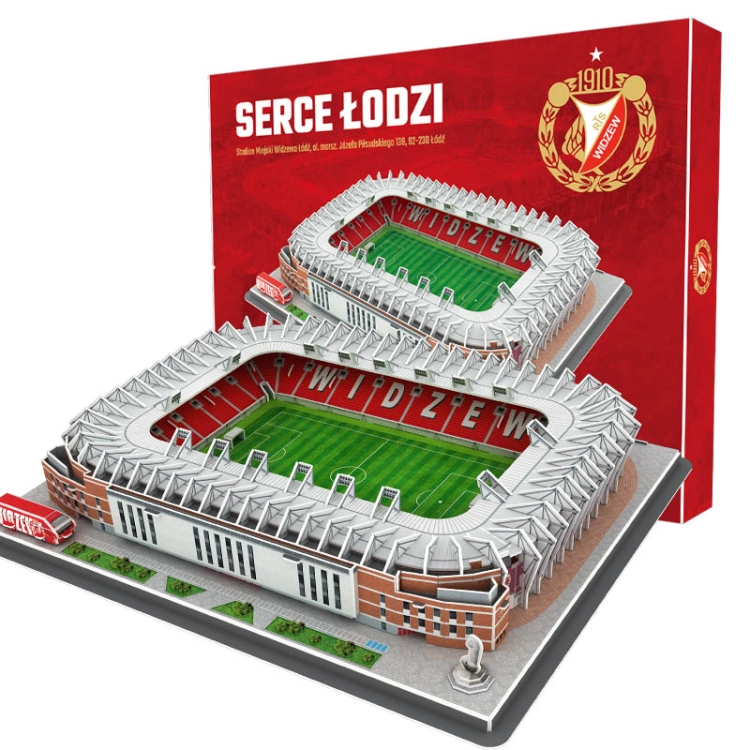 Stadion Miejski - WIDZEW ŁÓDŹ - Puzzle 3D 148 elementów - model klubowy